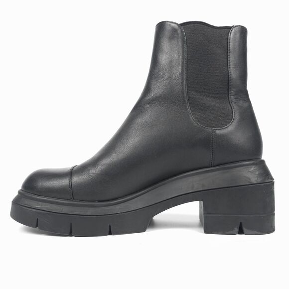 STUART WEITZMAN Norah Lift Lug Sole Leather Boots Clean Girl Minimal Grunge Boho - Picture 2 of 10
